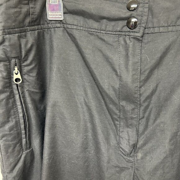 Vtg 1st Down Ruched Crop Capri Pants 16 Black Zipped Pockets Outdoor Casual Hiki - Picture 3 of 11